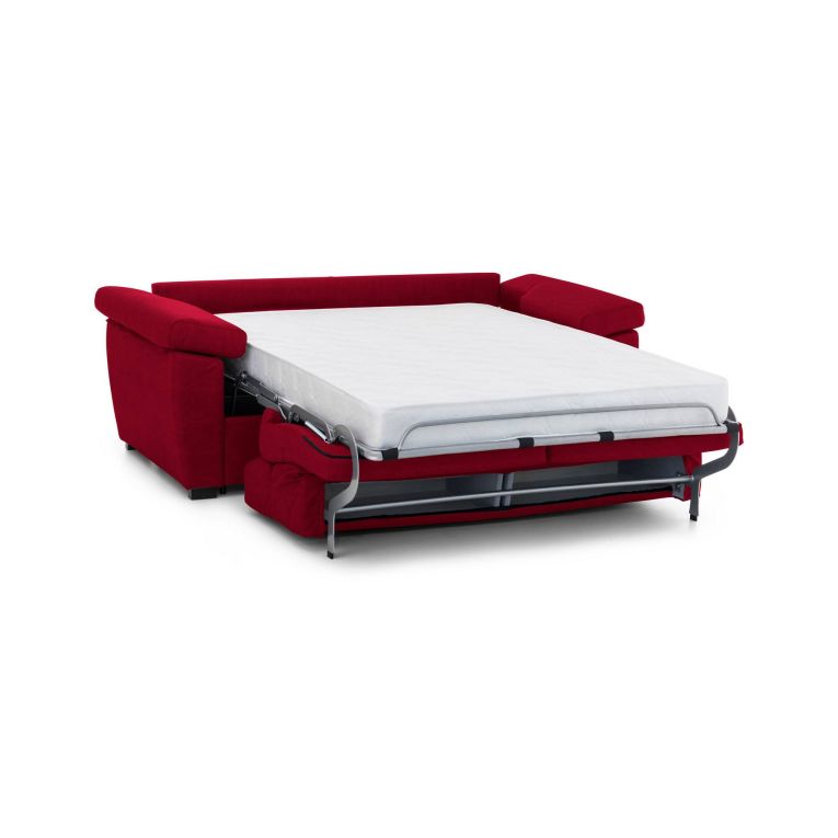 Divano letto moderno rosso 225x95cm - Trino