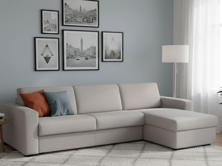 Divano letto per ospiti grigio 280x95cm - Aika