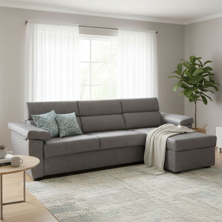 Divano letto per ospiti grigio 285x160cm - Tolle