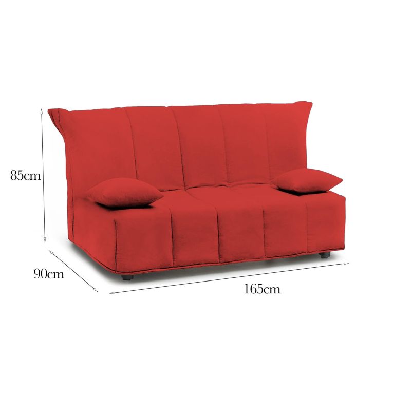 Divano letto per ospiti rosso 165x90cm - Antal