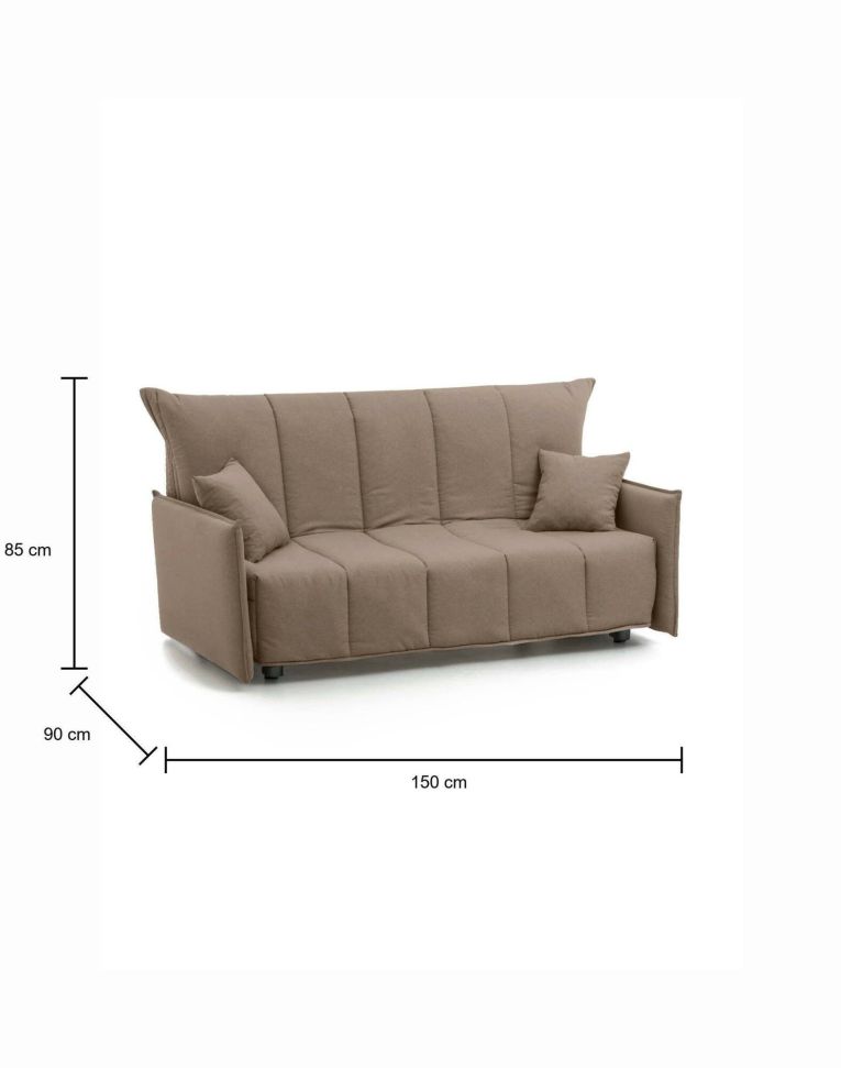 Divano letto per ospiti tortora 150x90cm - Alaric