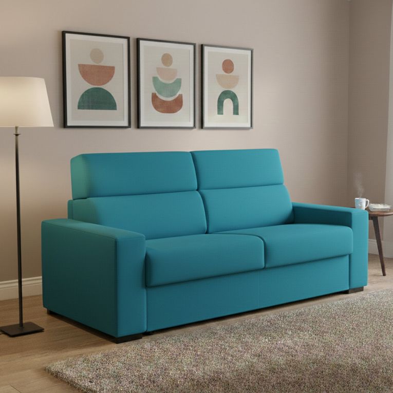 Divano letto reclinabile azzurro 180x95cm - Casabona