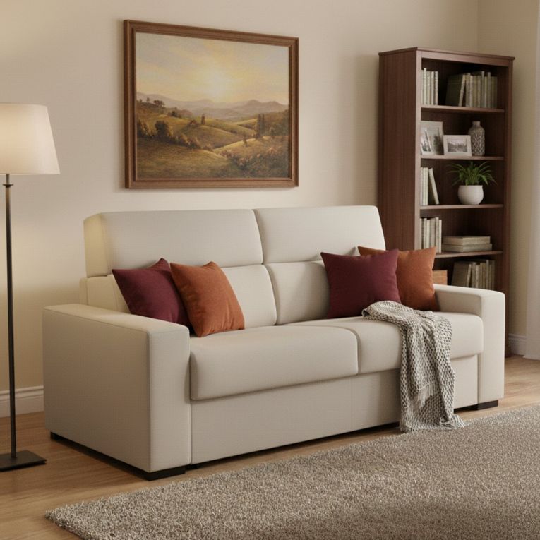 Divano letto reclinabile beige 180x95cm - Casabona