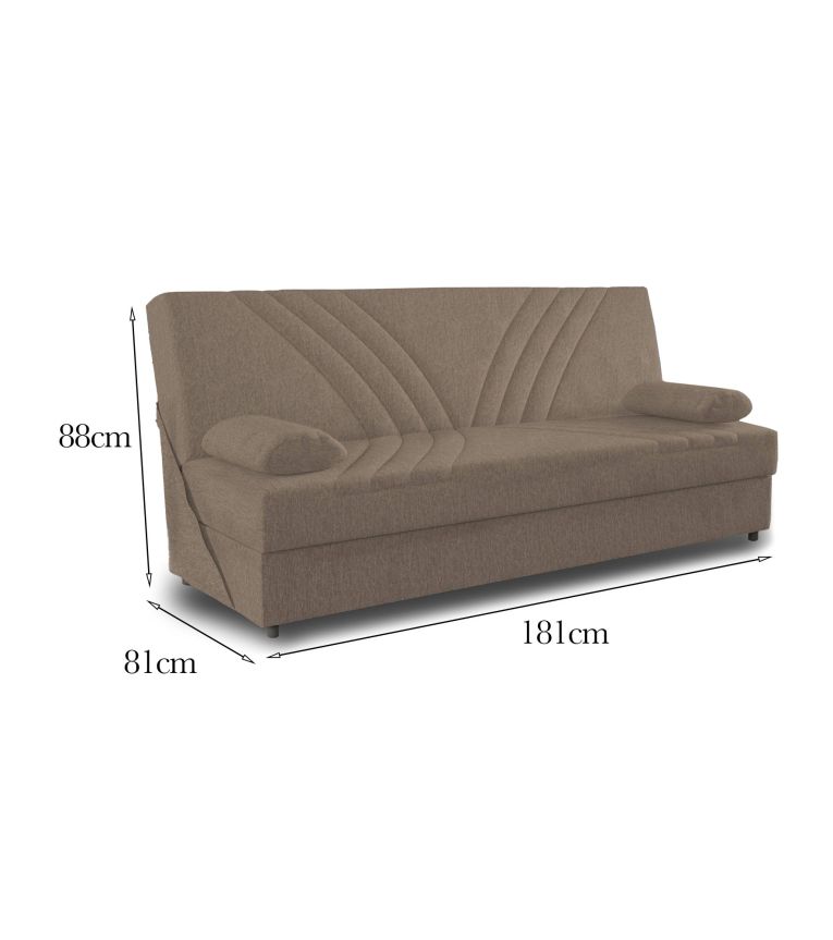 Divano letto reclinabile beige 181x81cm - Apicella