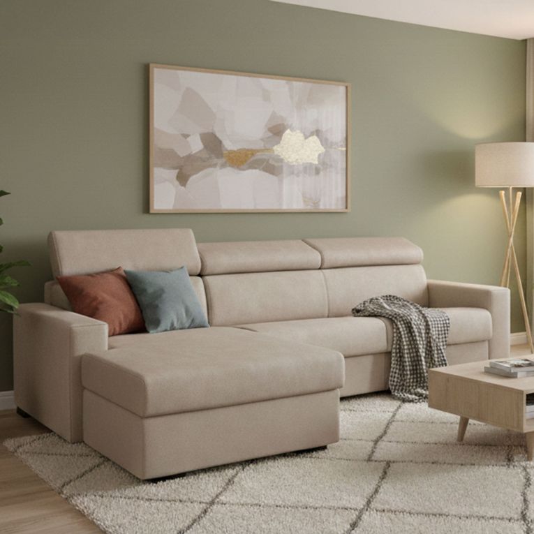 Divano letto reclinabile beige 280x95cm - Alibabah