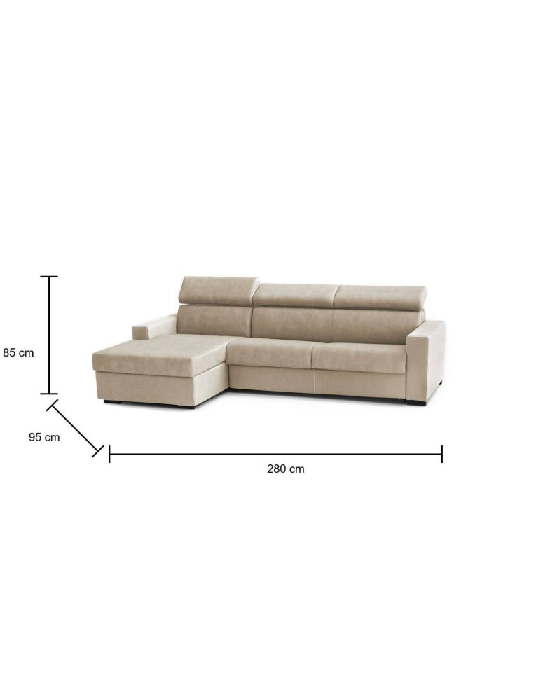 Divano letto reclinabile beige 280x95cm - Alibabah