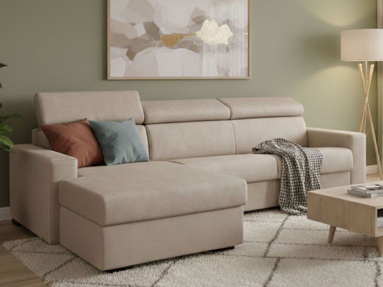 Divano letto reclinabile beige 280x95cm - Alibabah