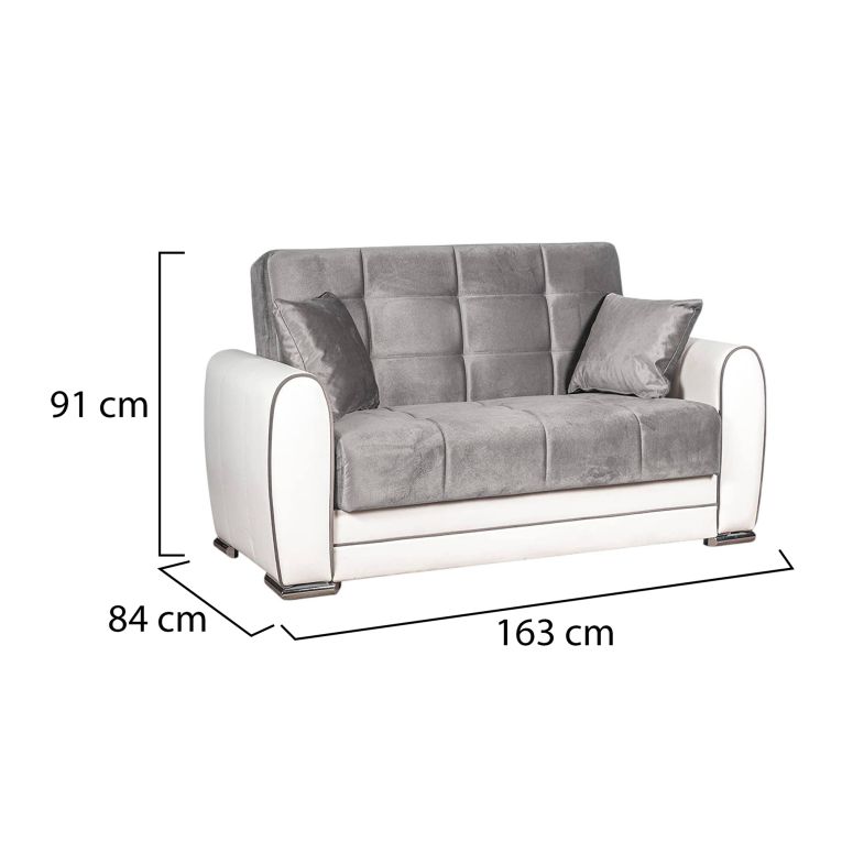 Divano letto reclinabile bianco e grigio 163x84cm - Aloe