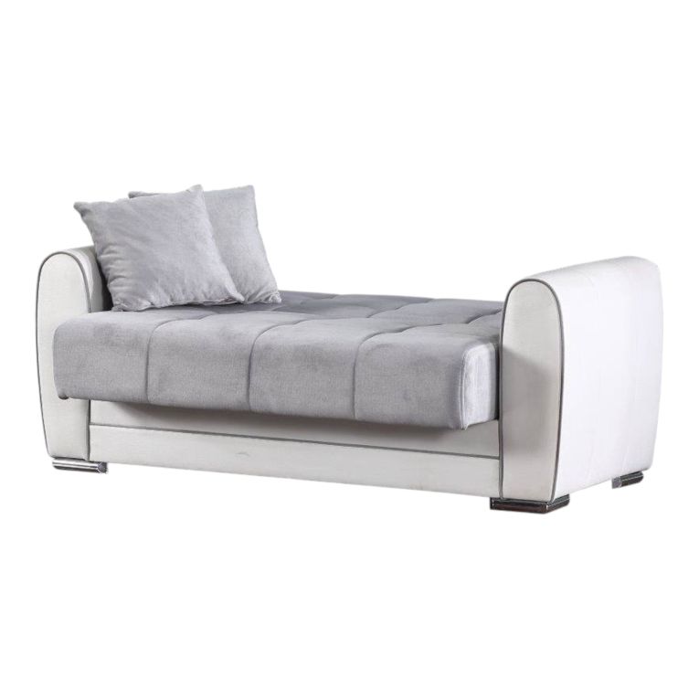 Divano letto reclinabile bianco e grigio 163x84cm - Aloe