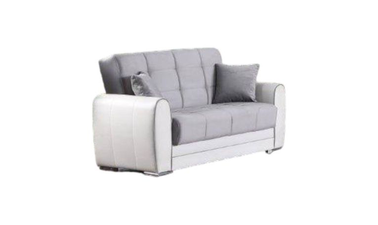 Divano letto reclinabile bianco e grigio 163x84cm - Aloe