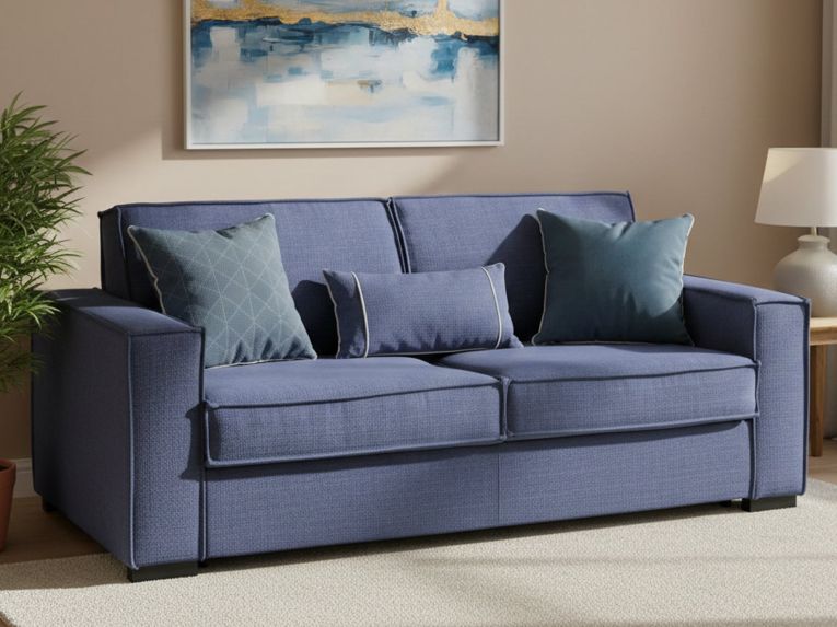 Divano letto reclinabile blu 220x95cm - Asteroide