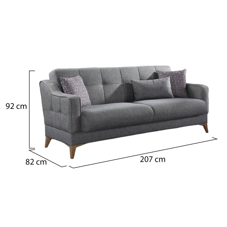 Divano letto reclinabile grigio 207x82cm - Argia