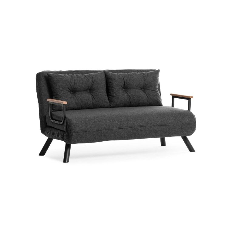 Divano letto reclinabile grigio cenere 133x78cm - Calvin