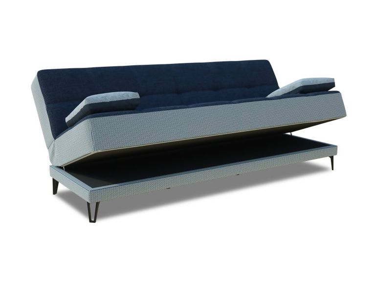 Divano letto reclinabile grigio e blu 190x87cm - Aborigeni