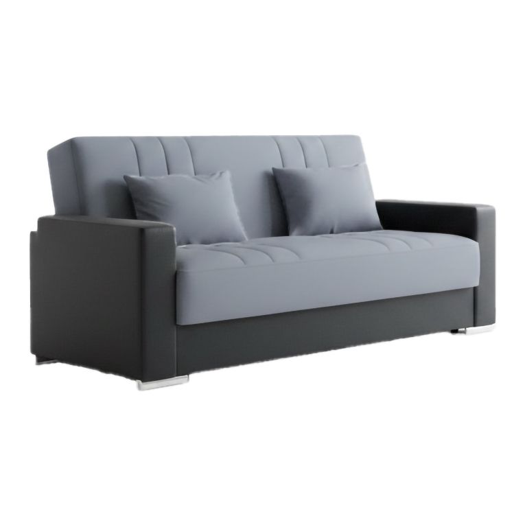 Divano letto reclinabile nero e grigio 230x96cm - Arix