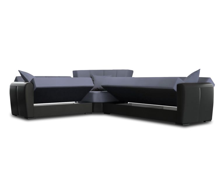 Divano letto reclinabile nero e grigio 305x238cm - Gaillardia