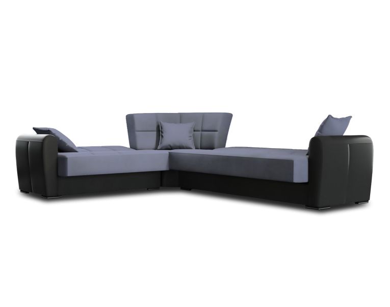 Divano letto reclinabile nero e grigio 305x238cm - Gaillardia