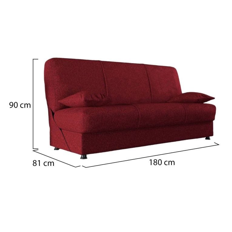 Divano letto reclinabile rosso 180x81cm - Arachide