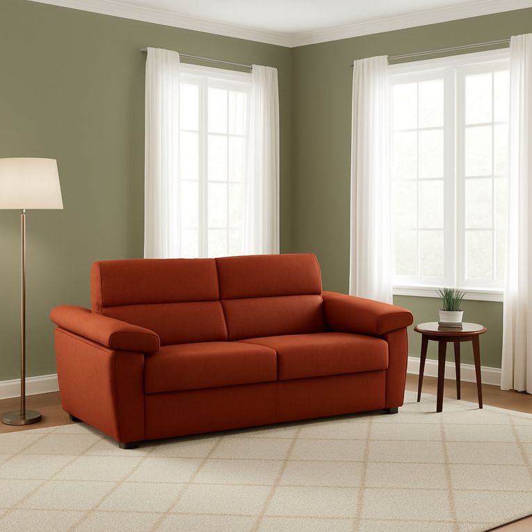 Divano letto sfoderabile arancione 205x95cm - Fisciano