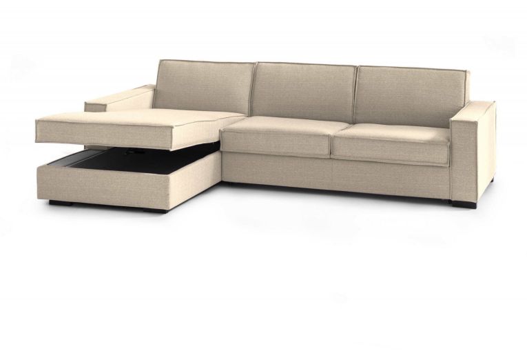 Divano letto sfoderabile beige 260x95cm - Albenga