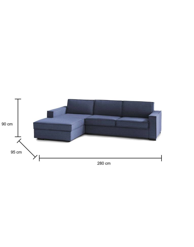 Divano letto sfoderabile blu 280x95cm - Allaida