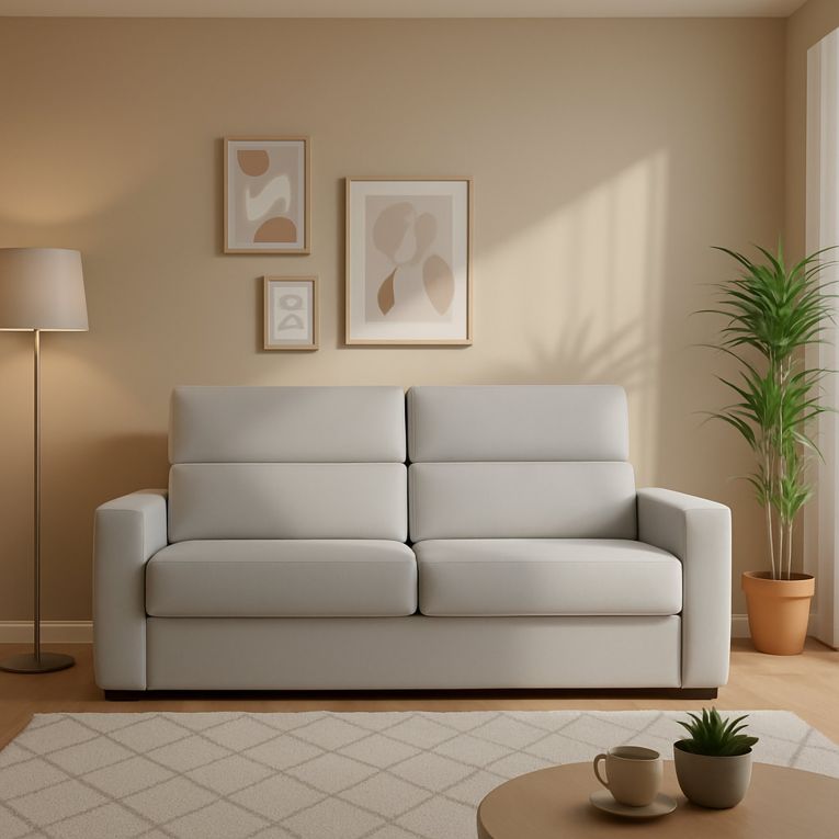 Divano letto sfoderabile grigio 180x95cm - None