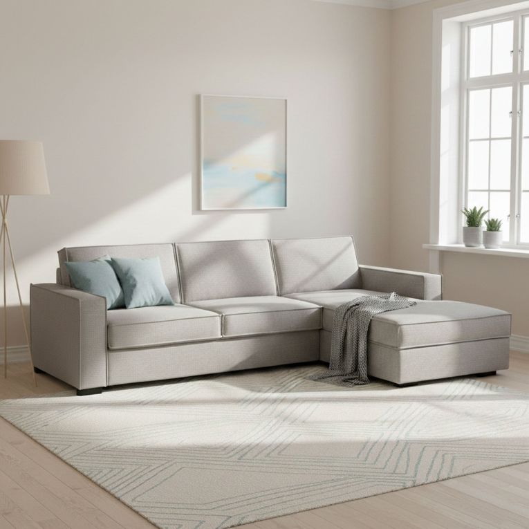 Divano letto sfoderabile grigio 260x95cm - Afar