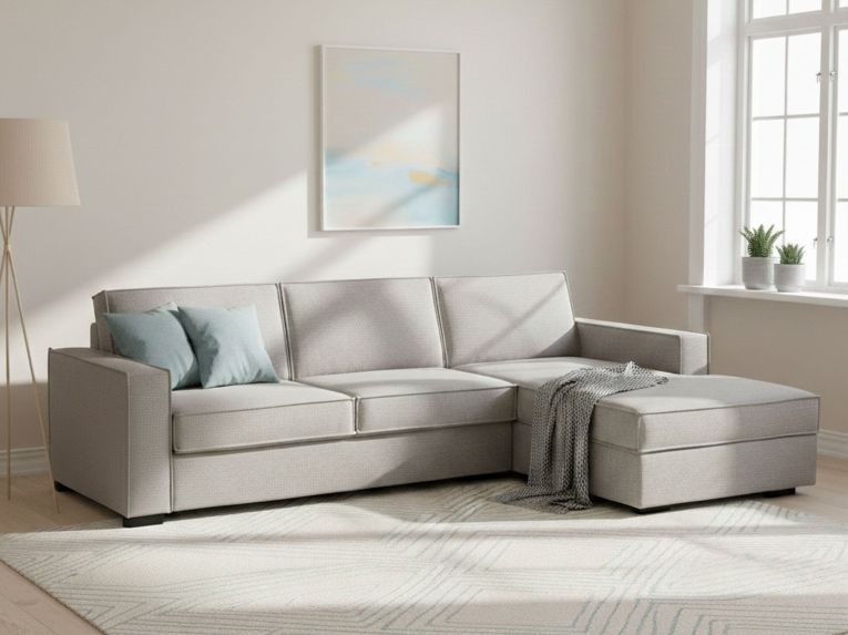 Divano letto sfoderabile grigio 260x95cm - Afar