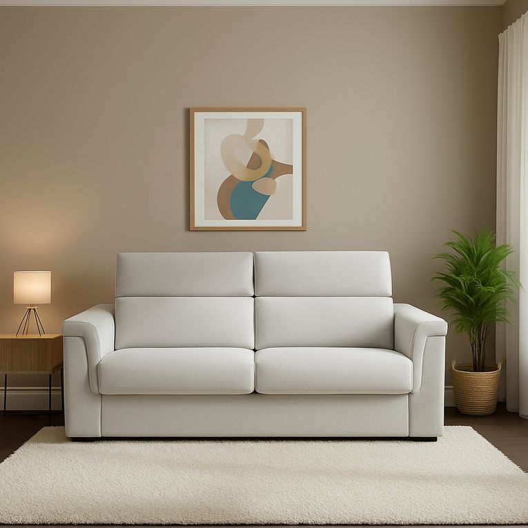 Divano letto sfoderabile grigio chiaro 205x95cm - Biscossi