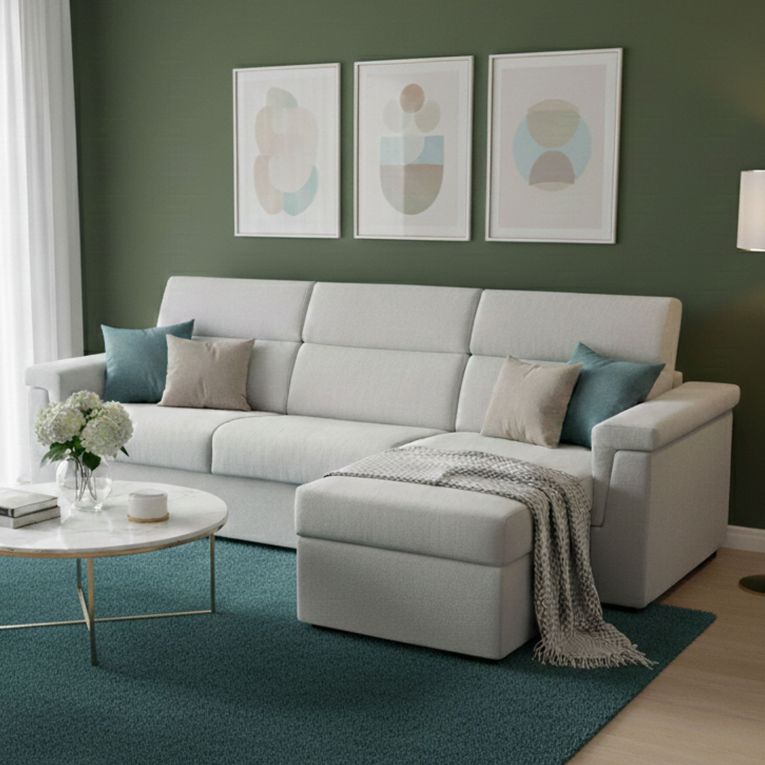 Divano letto sfoderabile grigio chiaro 285x160cm - Ganzaria
