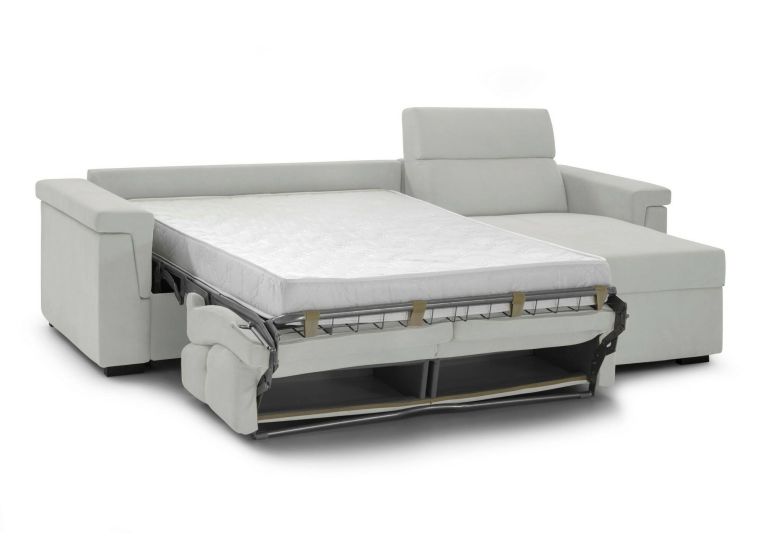 Divano letto sfoderabile grigio chiaro 285x160cm - Ganzaria
