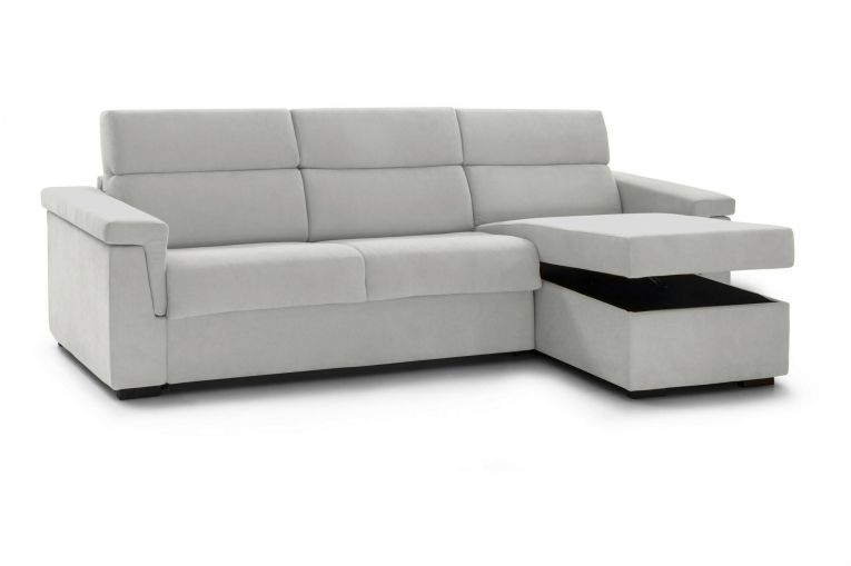Divano letto sfoderabile grigio chiaro 285x160cm - Ganzaria