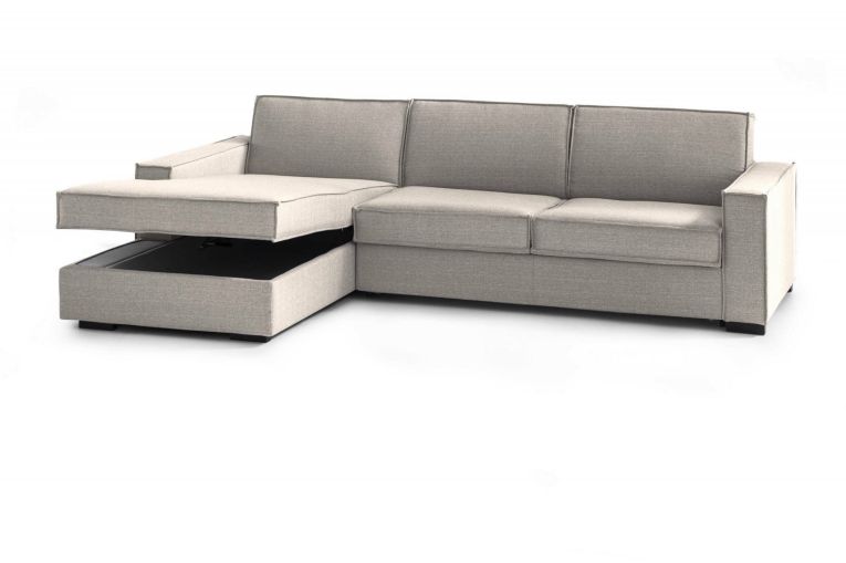 Divano letto sfoderabile tortora 260x95cm - Albenga