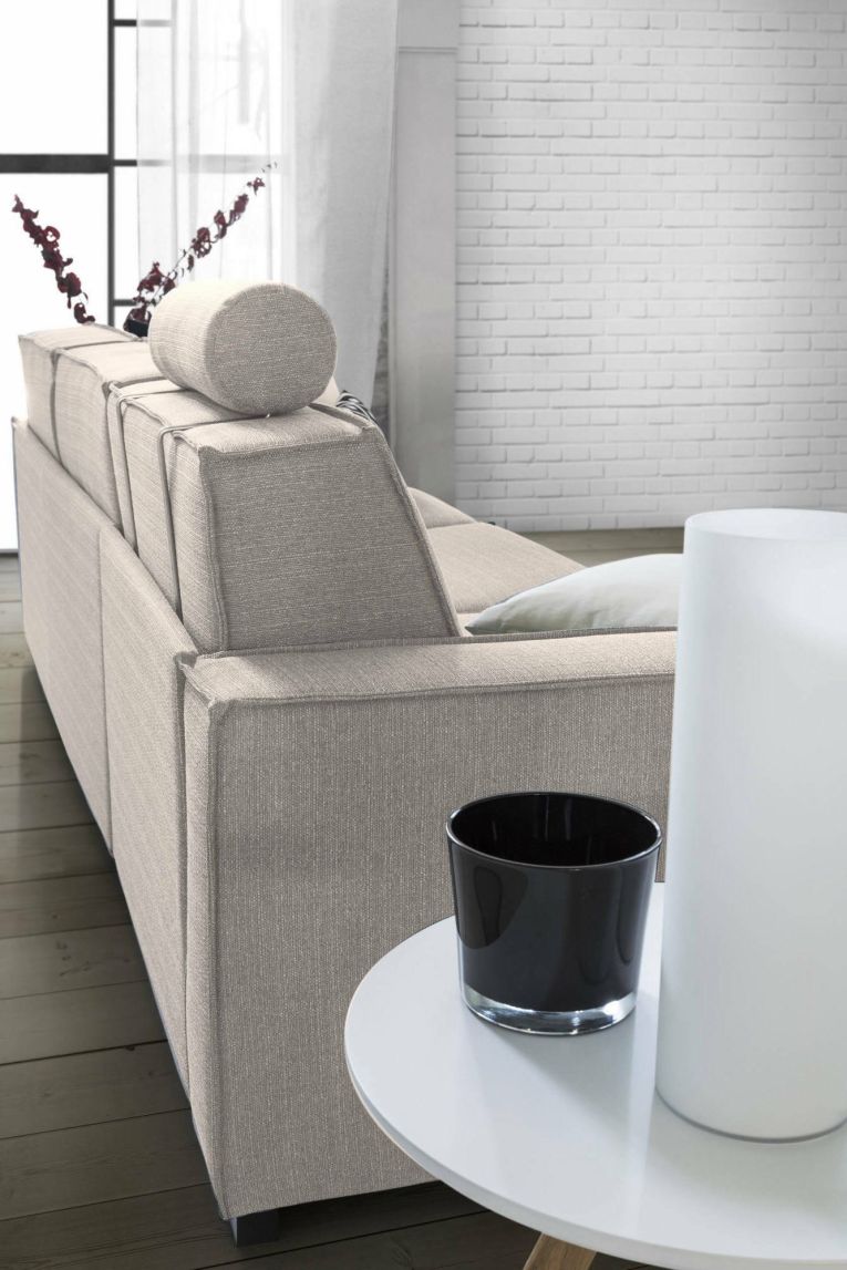 Divano letto sfoderabile tortora 260x95cm - Albenga
