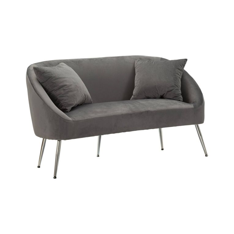 Divano moderno grigio e argento 137x69x79h cm - Pittari