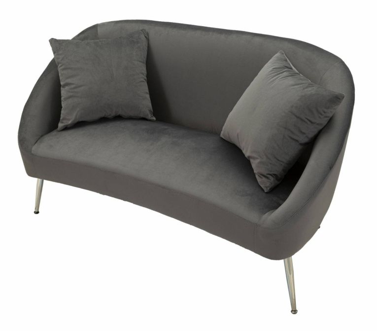 Divano moderno grigio e argento 137x69x79h cm - Pittari