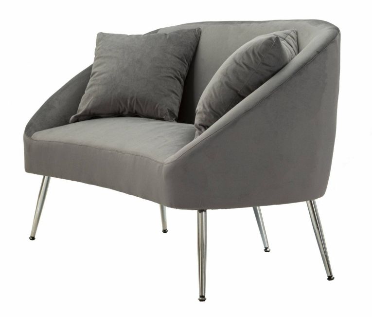 Divano moderno grigio e argento 137x69x79h cm - Pittari