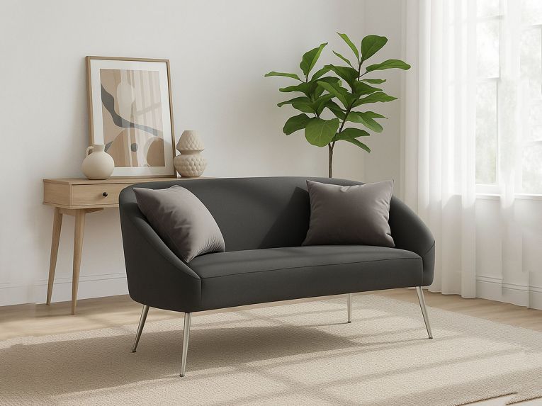 Divano moderno grigio e argento 137x69x79h cm - Pittari