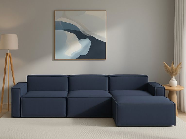 Divano modulare blu 340x170x70h cm - Asvaldo