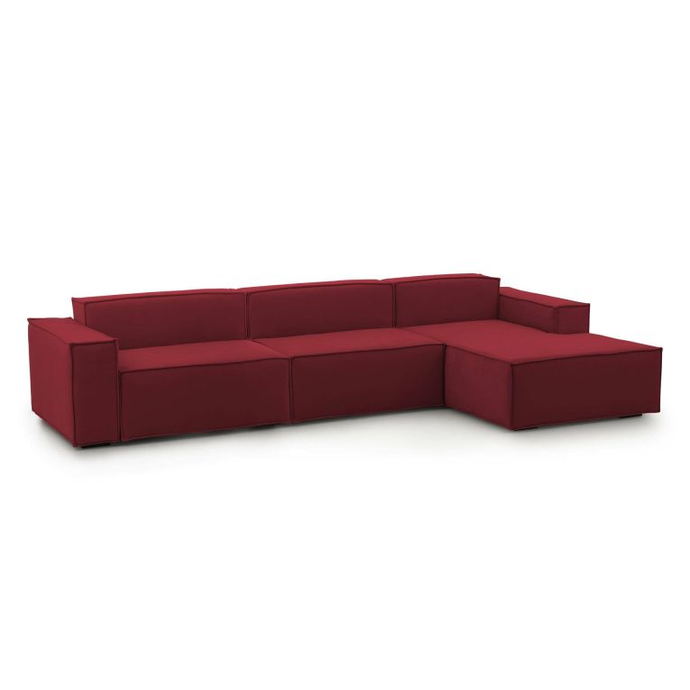Divano modulare rosso 340x170x70h cm - Asvaldo