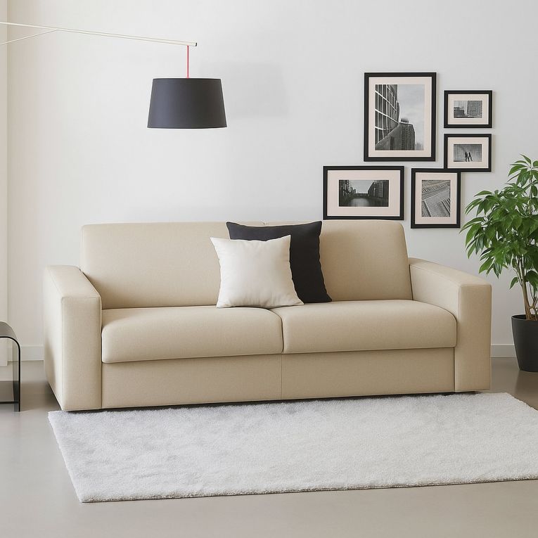 Divano morbido beige 180x95x90h cm - Cianite