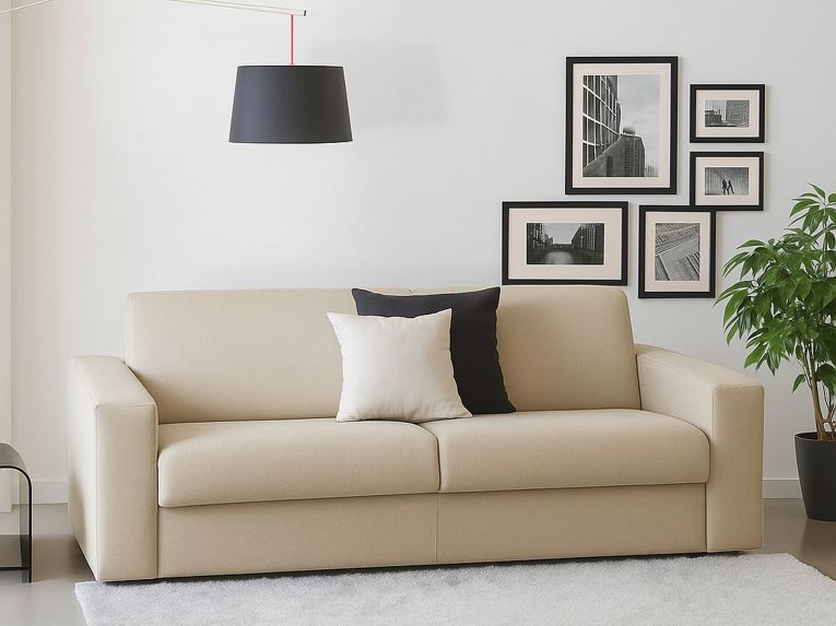 Divano morbido beige 180x95x90h cm - Cianite