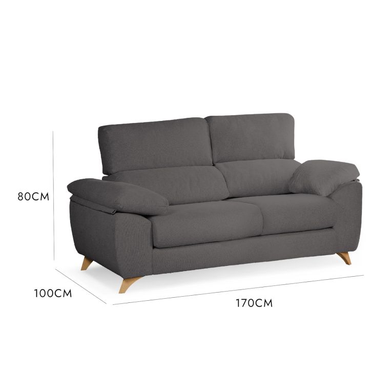 Divano reclinabile antracite 170x85x107h cm - Alien