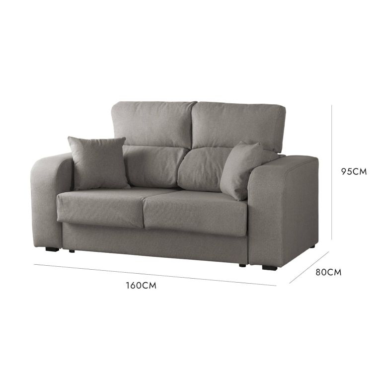 Divano reclinabile grigio 160x80x95h cm - Asazi