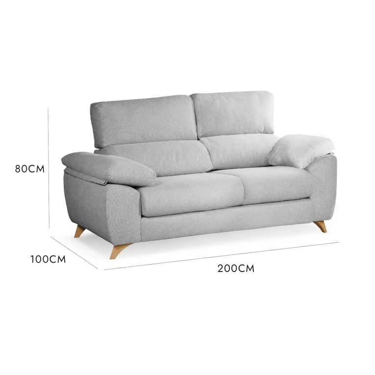 Divano reclinabile grigio 200x85x107h cm - Anem