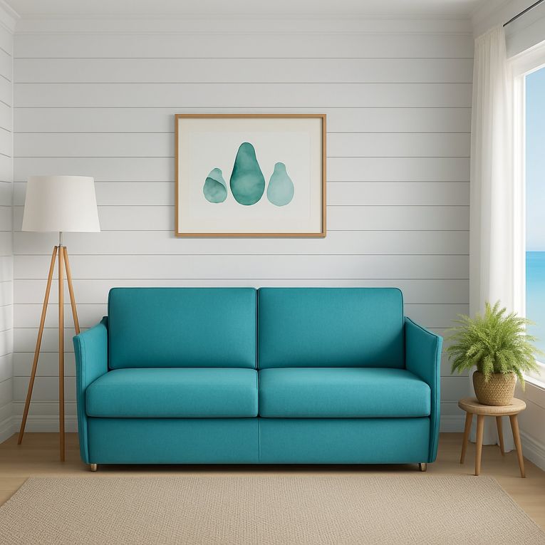 Divano sfoderabile azzurro 160x95x90h cm - Monleale