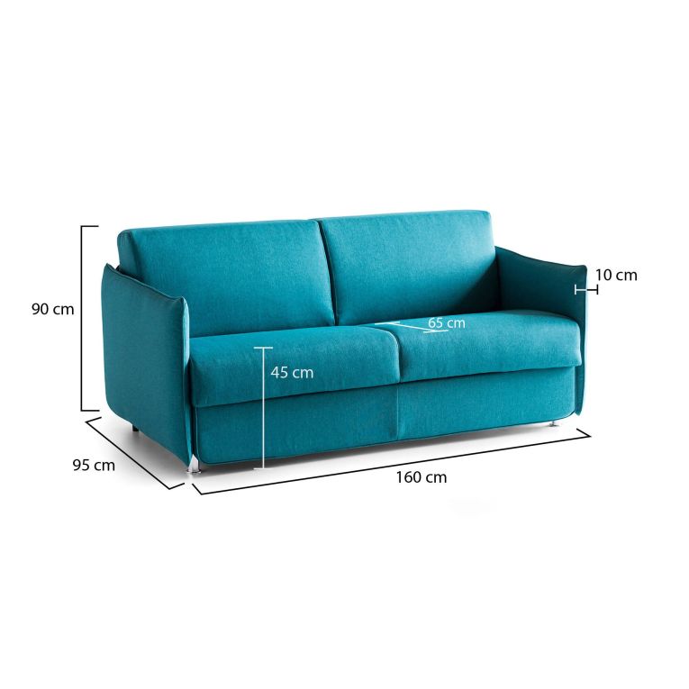 Divano sfoderabile azzurro 160x95x90h cm - Monleale