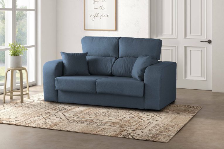Divano sfoderabile azzurro 190x80x95h cm - Quarzo