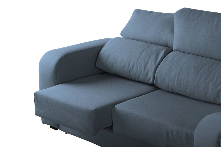 Divano sfoderabile azzurro 190x80x95h cm - Quarzo