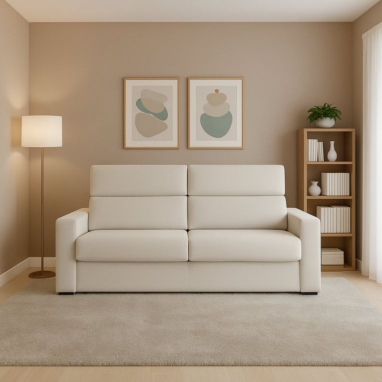 Divano sfoderabile beige 200x95x100h cm - Letino